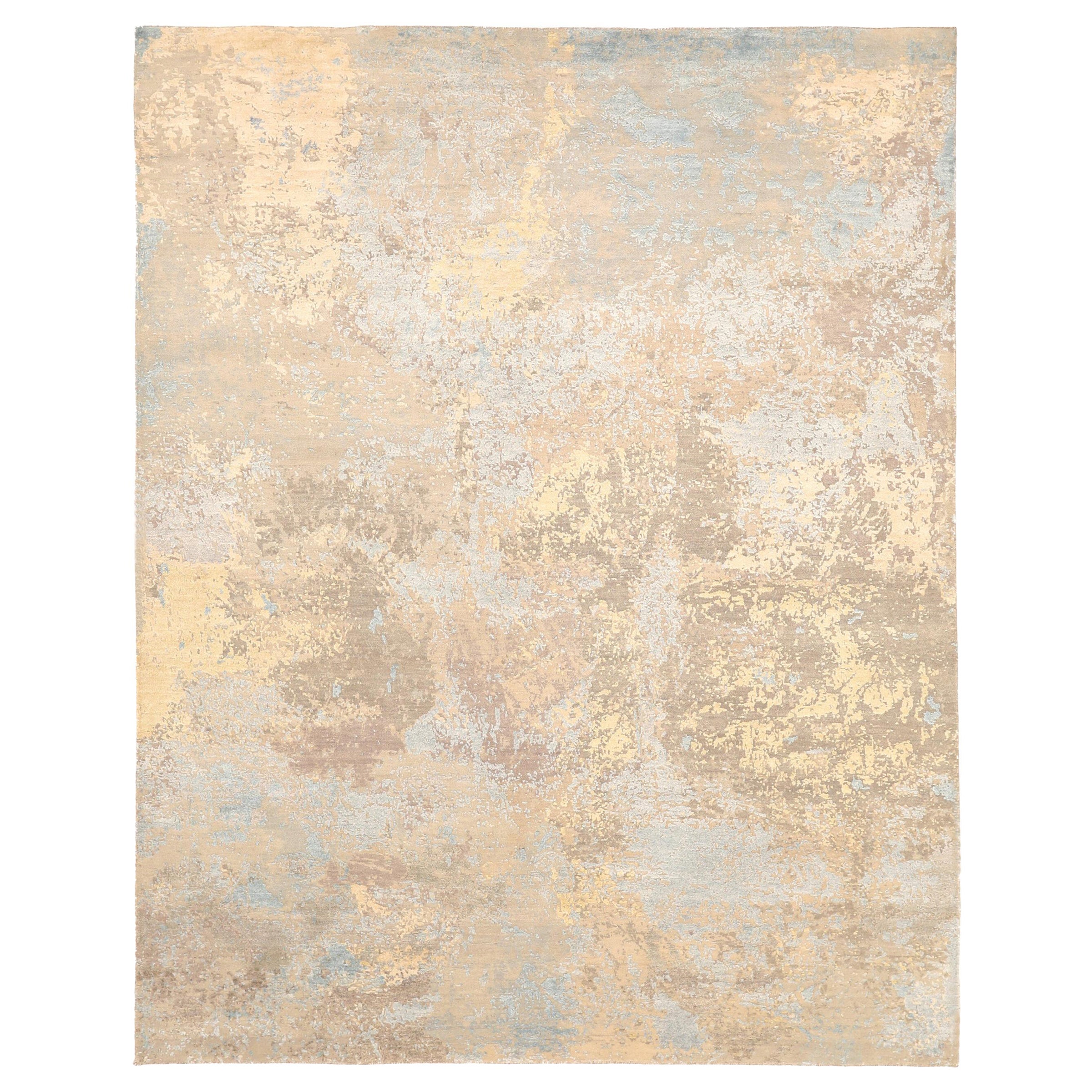 India Modern Area Rugs - Wool Brown Gray/silver Taupe - 93810