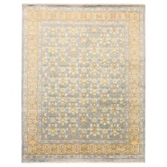 Tappeti India Khotan - Lana Blu Verde Avorio - 93815