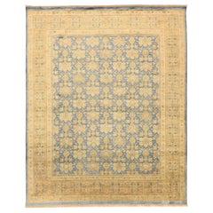 Indien Khotan Bereich Teppiche - Wolle Blau Orange Gelb Design - 93828