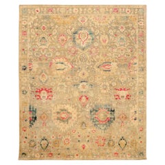 Sari Seiden-Teppiche - Wolle Elfenbein Rot Taupe Design - 93839, Indien