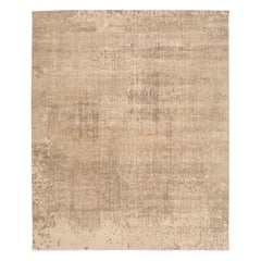 India Modern Area Rugs - Wool Brown Ivory Taupe Design - 93841