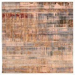 India Modern Area Rugs - Wool Brown Gray Ivory Design - 93860