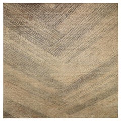 India Modern Over Size Teppich - Wolle Braun Elfenbein Taupe Design - 93868
