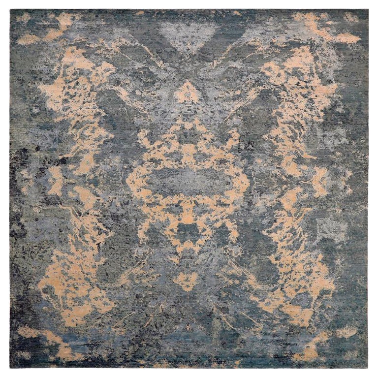 India Modern Area Rugs - Wool Gray Shades of Gray / silver - 94021