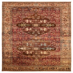 Tappeti India Malayer - Lana Marrone Avorio Rosso - 93878