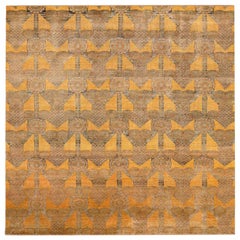 Moderne indische Teppiche der Moderne - gelbes Wolldesign - 94026