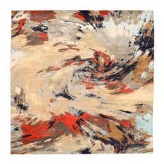 Indien Modern Area Rugs - Wolle Brown Elfenbein Rot Gelb Design - 94113