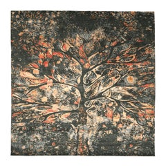 Alfombras modernas India - Lana Negro Gris Marfil Rojo Diseño - 94136