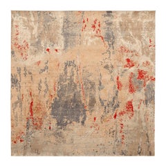 Indien Modern Area Rugs - Wolle Grau Elfenbein Rot Design - 94128