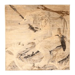 India Modern Area Rugs - Wool Ivory Design - 94151