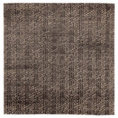 Indien Marokkanische Teppiche - Wolle Braun Elfenbein Design - 94223