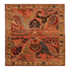 Petit tapis Bijar indien - Design en laine rouge jaune - 94255