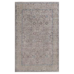 Tapis Sultanabad surdimensionné en laine taupe motif Afghanistan - 95459