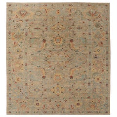 Sultanabad-Teppiche aus Wolle in Elfenbein und Taupe aus Afghanistan, 95798