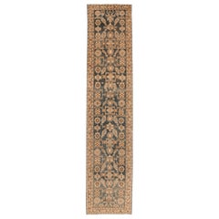 Tapis de course Persan Malayer - Laine Brown Ivory Design - 94565