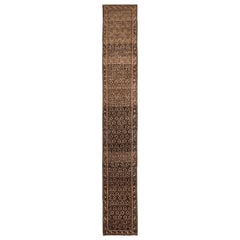 Persian Malayer Runner Rug - Wool Brown Design - 94567