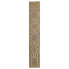 Tappeto Afghanistan Oushak Runner - Lana Marrone Avorio Design - 95825
