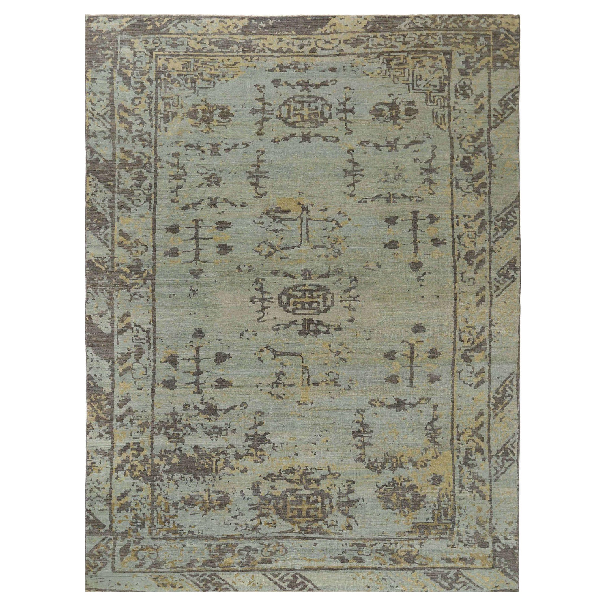 Afghanistan Sultanabad Area Rugs - Wool Brown Light Blue - 95551