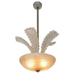 Barovier Murano Glass Leaf Chandelier or Pendant 1