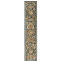 Tapis de course Sultanabad en laine grise - 95776