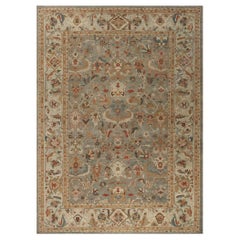 Tapis Sultanabad surdimensionné en laine grise - 95940