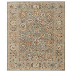 Tapis Sultanabad surdimensionné en laine bleu gris - 95881