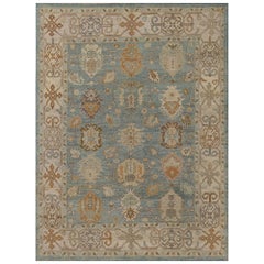 Afghanistan Oushak-Teppiche - Wollblau Design - 95887