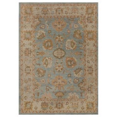 Tappeti Afghanistan Oushak - Disegno blu in lana - 95897