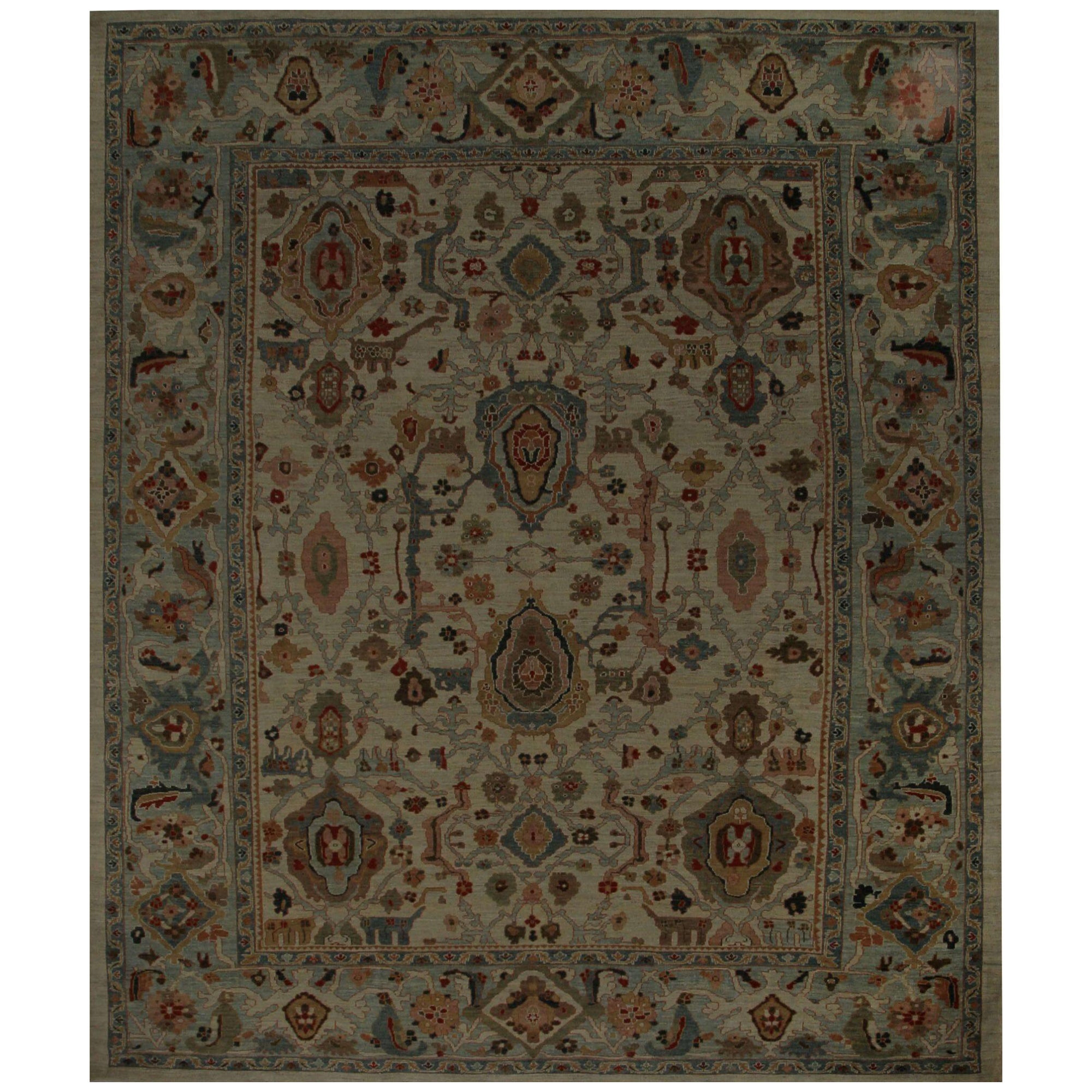 Persian Sultanabad Over Size Rug - Wool Ivory Design - 96184