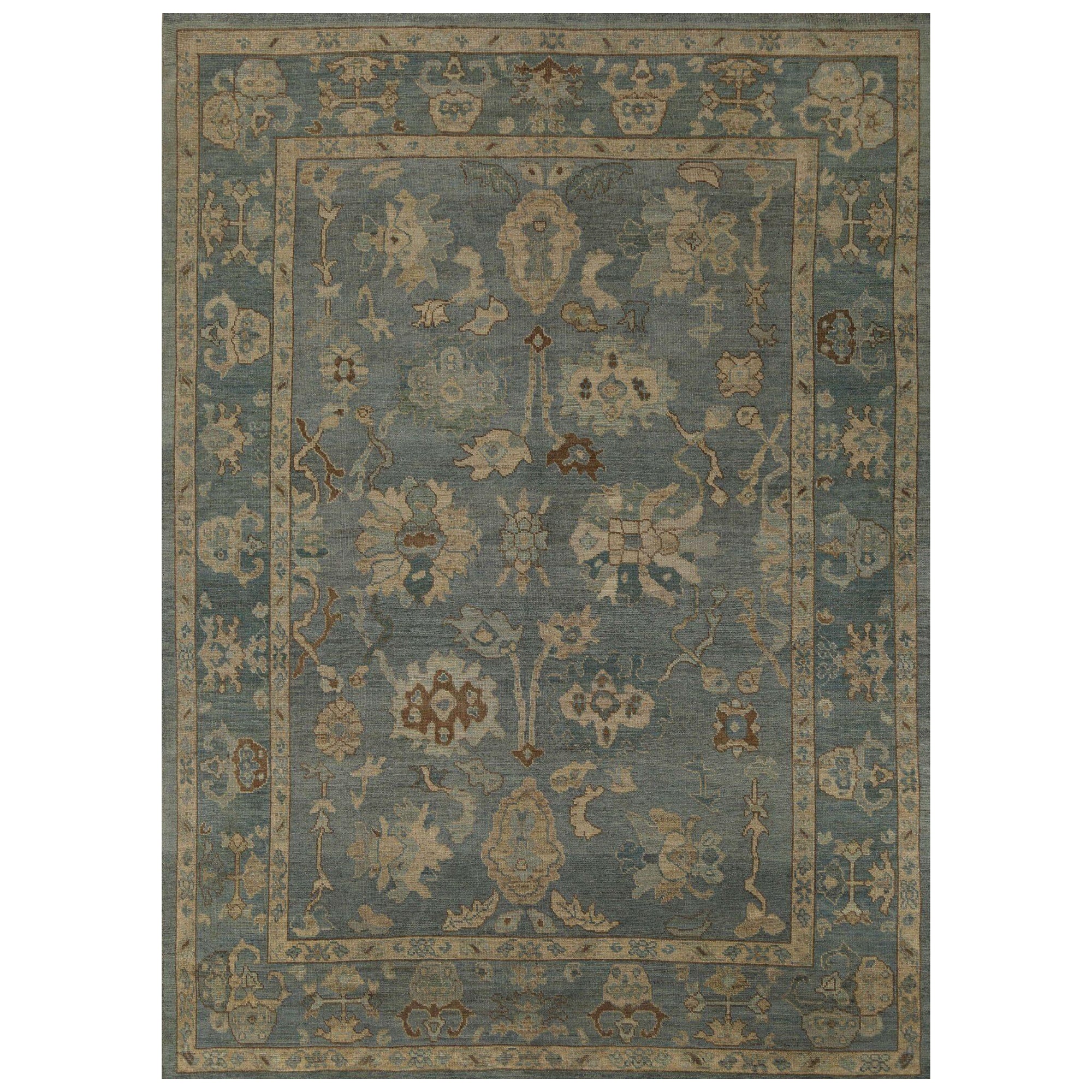 Turkey Oushak Area Rugs - Wool Gray Design - 96207