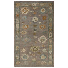 Afghanistan Oushak Area Rugs - Wool Brown Purpel Design - 96127