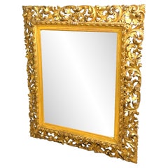 Miroir mural rectangulaire en bois doré Florentine du début du 19e siècle