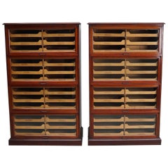 Antique English Haberdashery Shop Cabinet with Glass Fronted Folding Doors, Ca 1920/1930