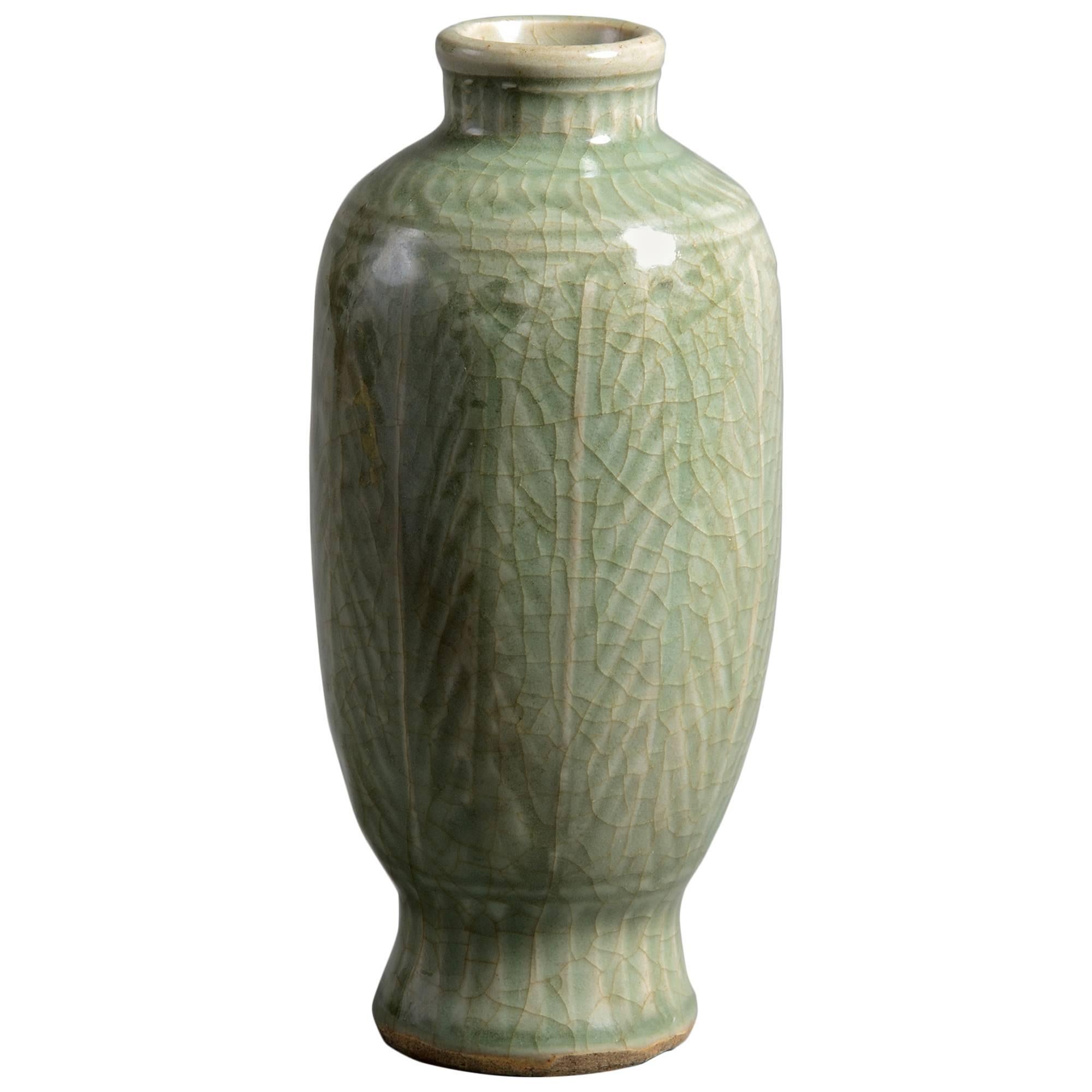 16th Century Ming Period Celadon Porcelain Vase