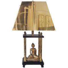 Cast Brass James Mont Style Buddha Lamp