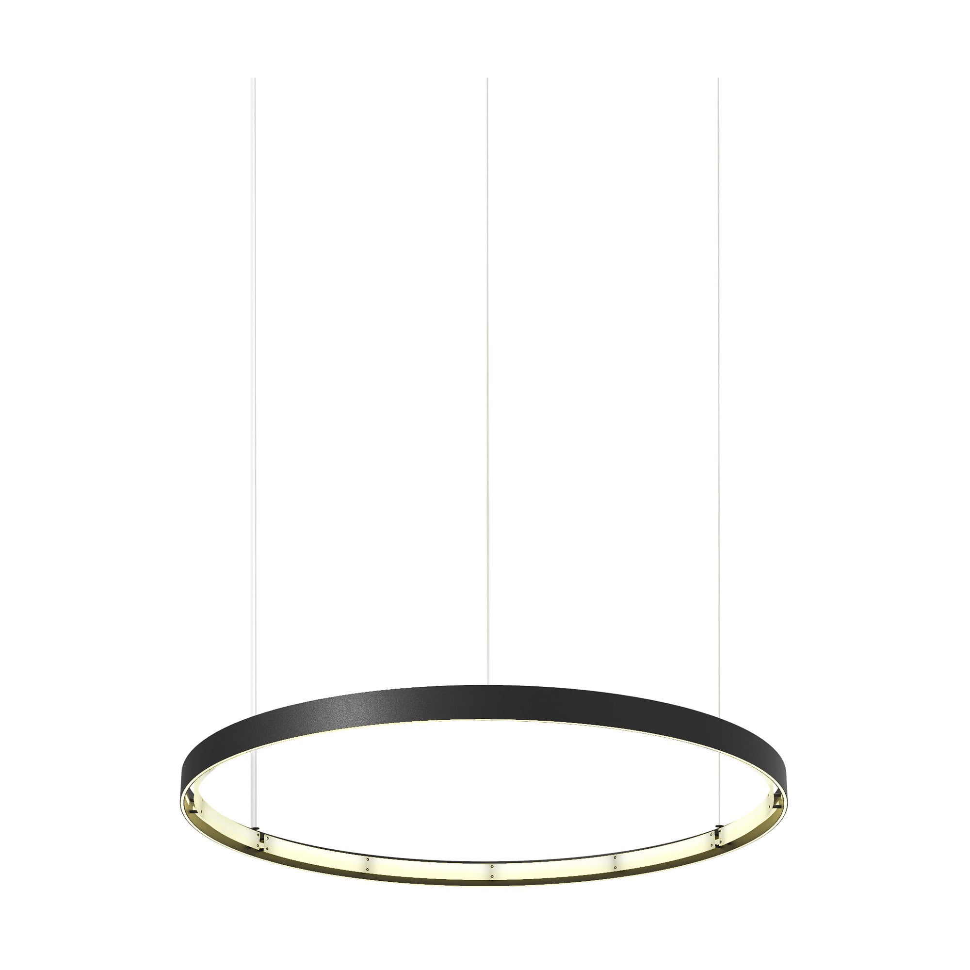 Lampada a sospensione Eden Deco Ring 100 in alluminio anodizzato nero di JSPR