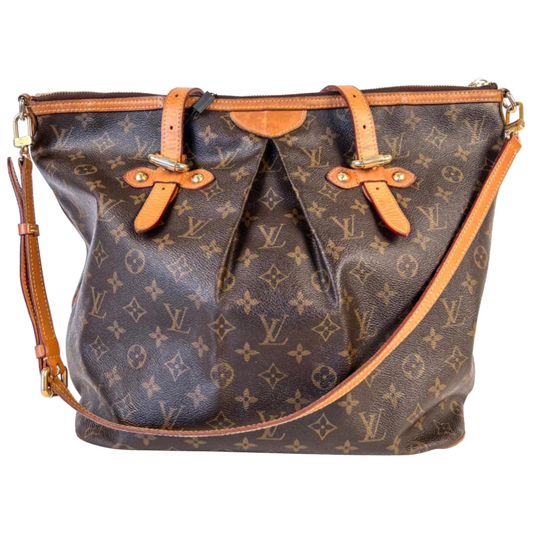 Vintage Louis Vuitton Palermo GM Tote Monogram Canvas Vachetta Leather 2008