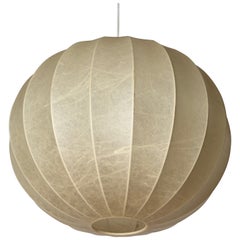 Achille Castiglioni Colgante Redondo "Capullo" Beige Mediados de Siglo, Italia Años 60