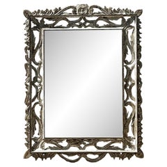 Vintage Boho Monumental Distressed Wood Mirror
