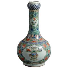 19th Century Famille Verte Bottle Vase