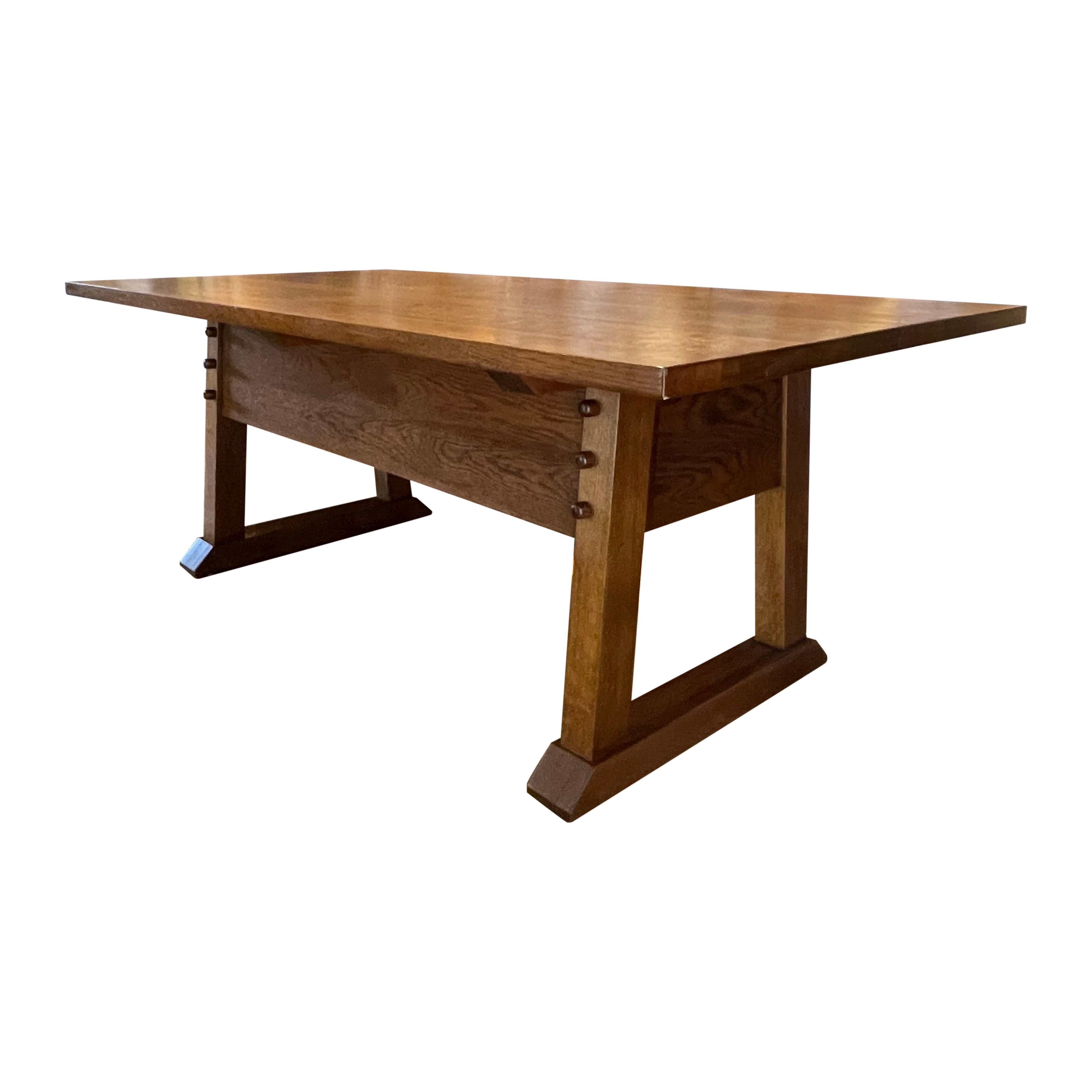 Gustav Stickley Early 20th Century Mission Oak Director's / Library Table
