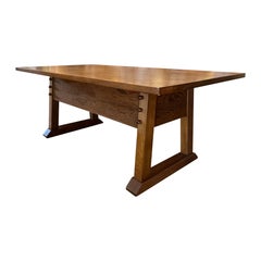 Tavolo da regista/biblioteca in quercia Mission di Gustav Stickley dei primi del Novecento