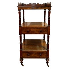 Antique English Rosewood 3 Tier Shelf Etagere, Circa 1850-1860.