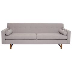 Ward Bennet Style Sofa in Concrete Grey Upholstery