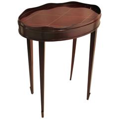 Diminutive Barbara Barry Oval Gallery Edge Side Table