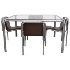 Claire Bataille Modern Chrome Dining Set