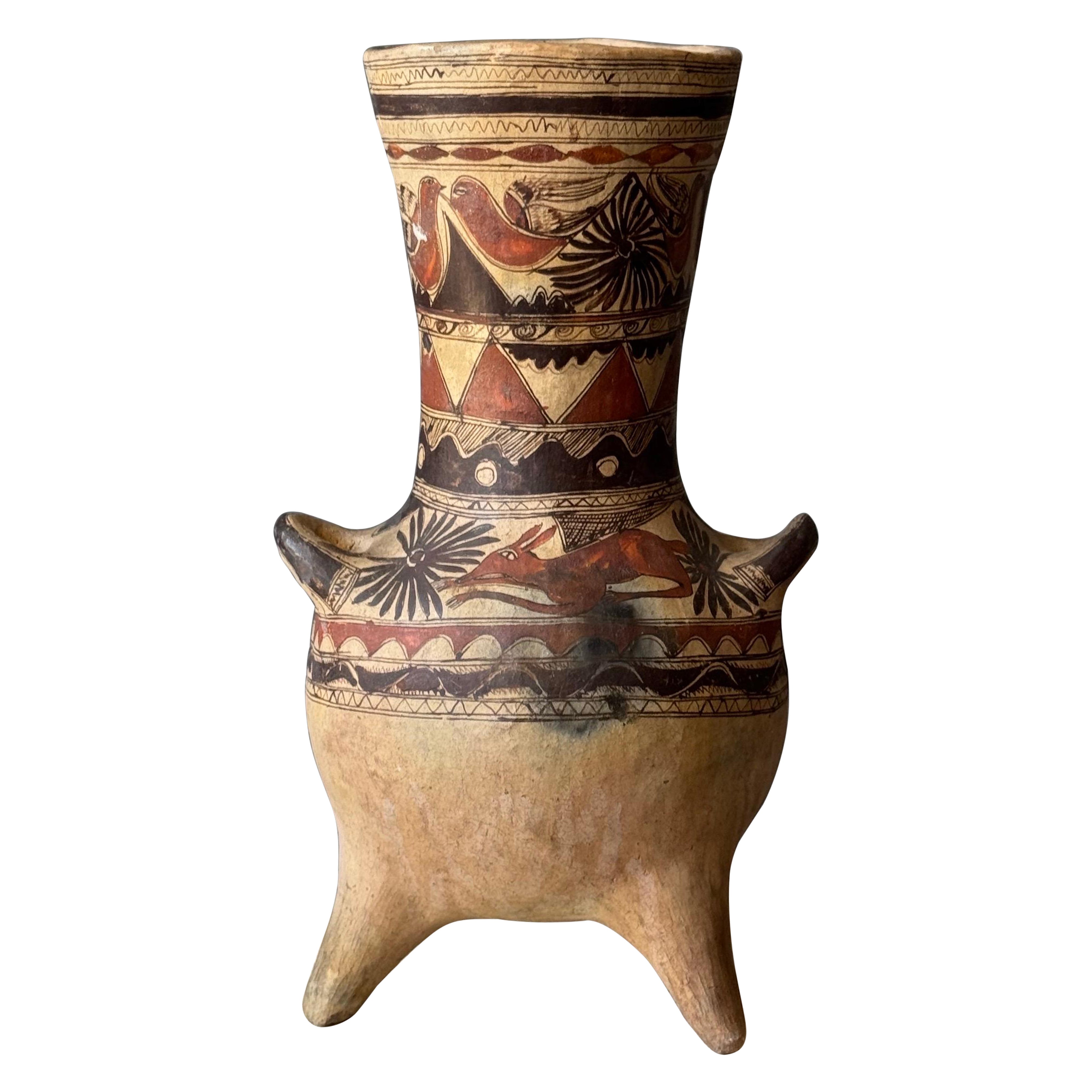 Hand Painted Ceramic Flower Pot From Mexico