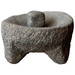 Volcanic Stone Mortar And Pestle From Mexico