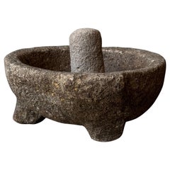Volcanic Mortar And Pestle From Mexico, Circa 1970´s