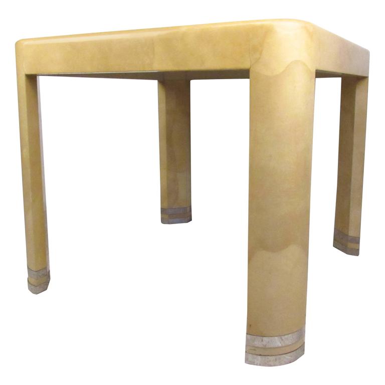 Mid Century Modern Karl Springer Attributed Goatskin Table For Mid Century Modern Karl Springer Attributed Goatskin Table For